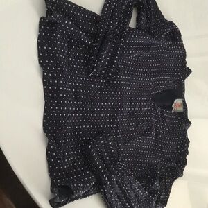 Johnny Was Black and White Star Blouse